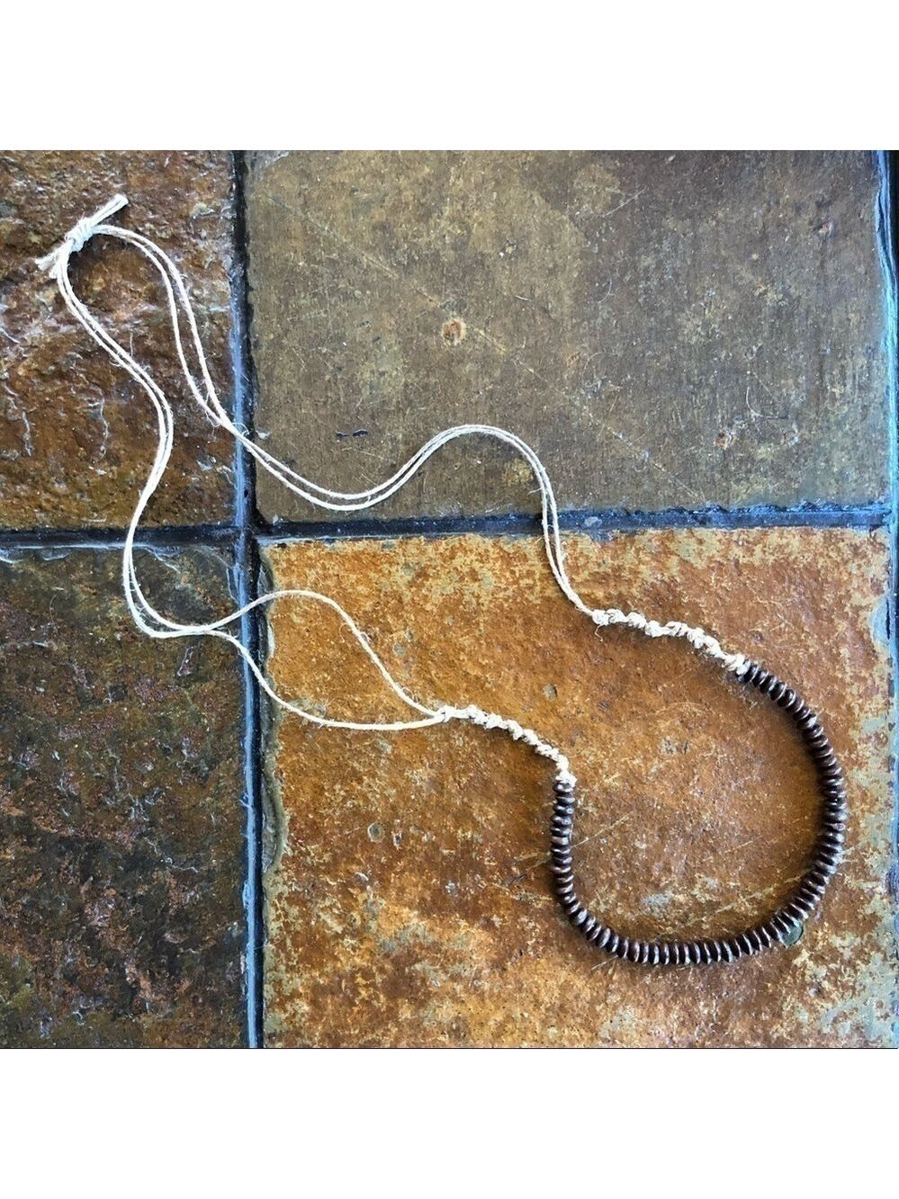 𝅺Knotted Jute Rope and Seed Bead Necklace - NWOT